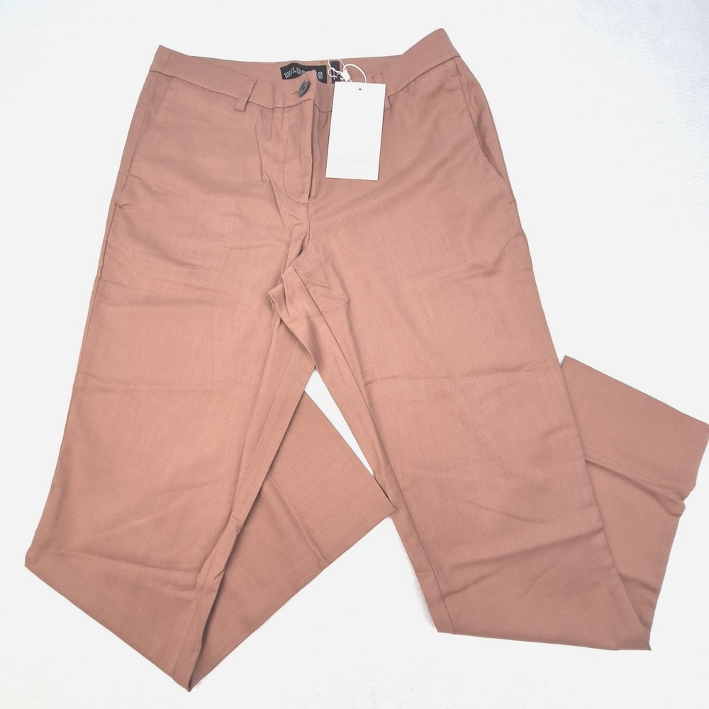 Wildfang Empower Trouser Womens Size 8 Medium Rose Brown Straight Leg Pants